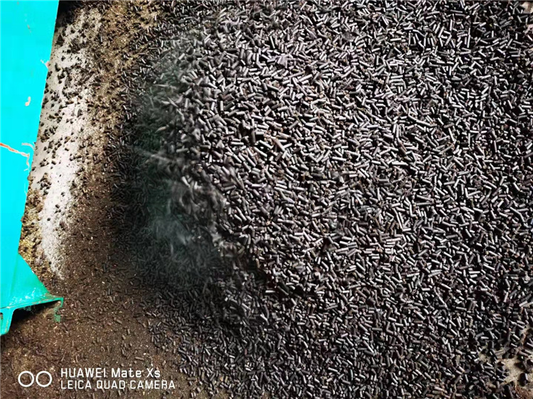 蘑菇渣和酒糟用平模擠壓造粒機制作有機肥 效果展示