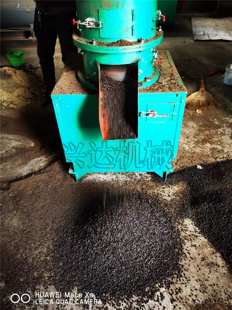 蘑菇渣和酒糟用平模擠壓造粒機制作有機肥 效果展示